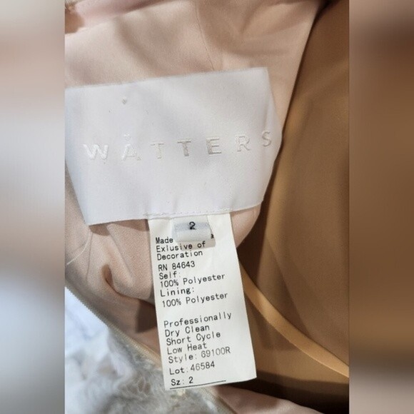 NWT Anthropologie BHLDN Watters Ula Blush lace sheet back wedding gown Sz 2 - Picture 15 of 16